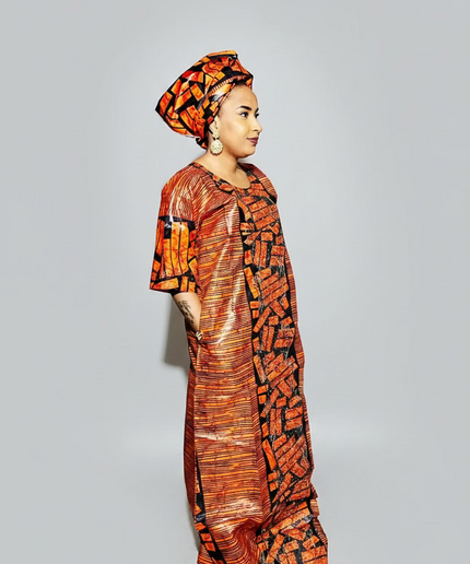 Boubou fanga brodé - Orange