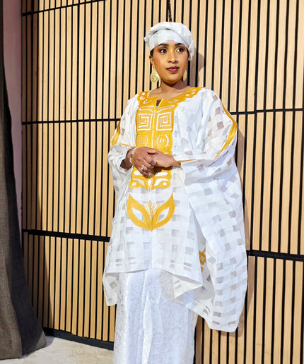 Ensemble organza naija - Blanc
