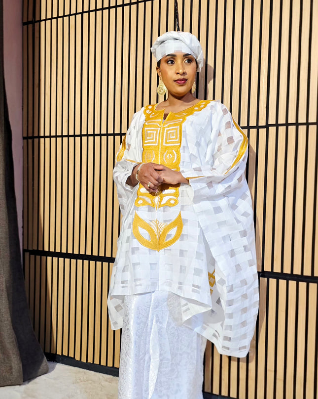 Ensemble organza naija - Blanc