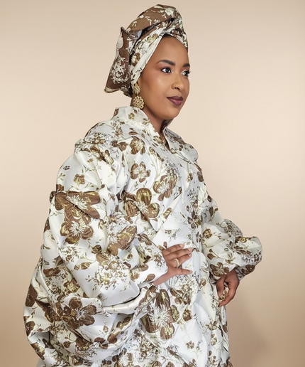 Robe arewa brocart - Marron