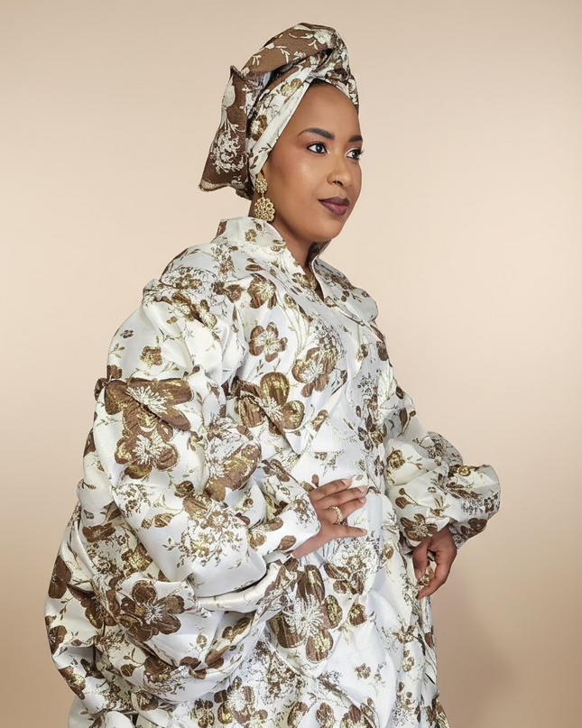 Robe arewa brocart - Marron