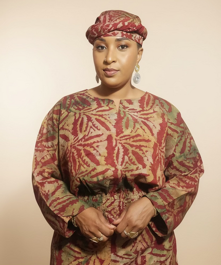 Ensemble pantalon adire shalewa - Rouge