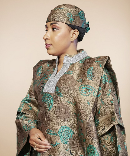 Boubou brocart aoua - Gris