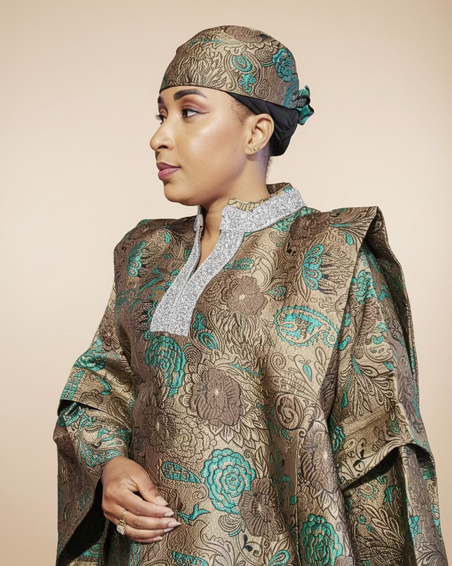 Boubou brocart aoua - Gris