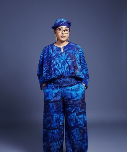 Ensemble pantalon adire - Bleu nuit