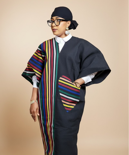 Robe slim en aso oke  - Noir