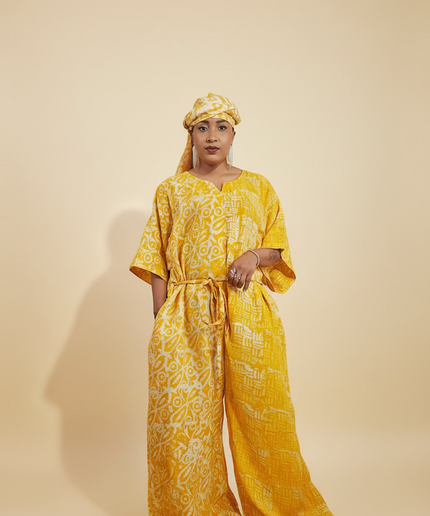 Combinaison adire - Jaune