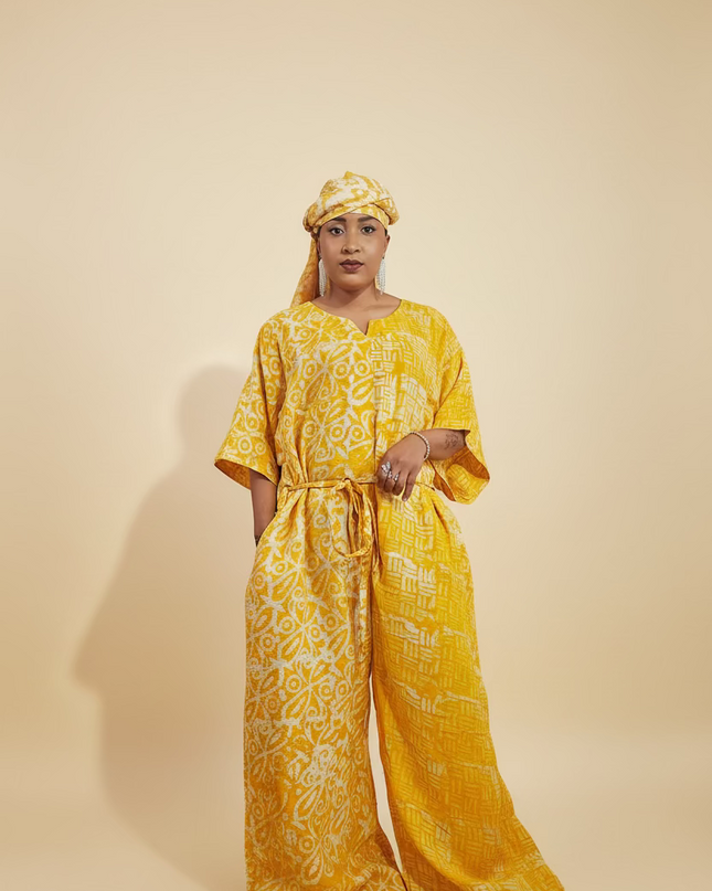 Combinaison adire - Jaune