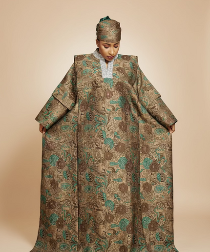 Boubou brocart aoua - Gris