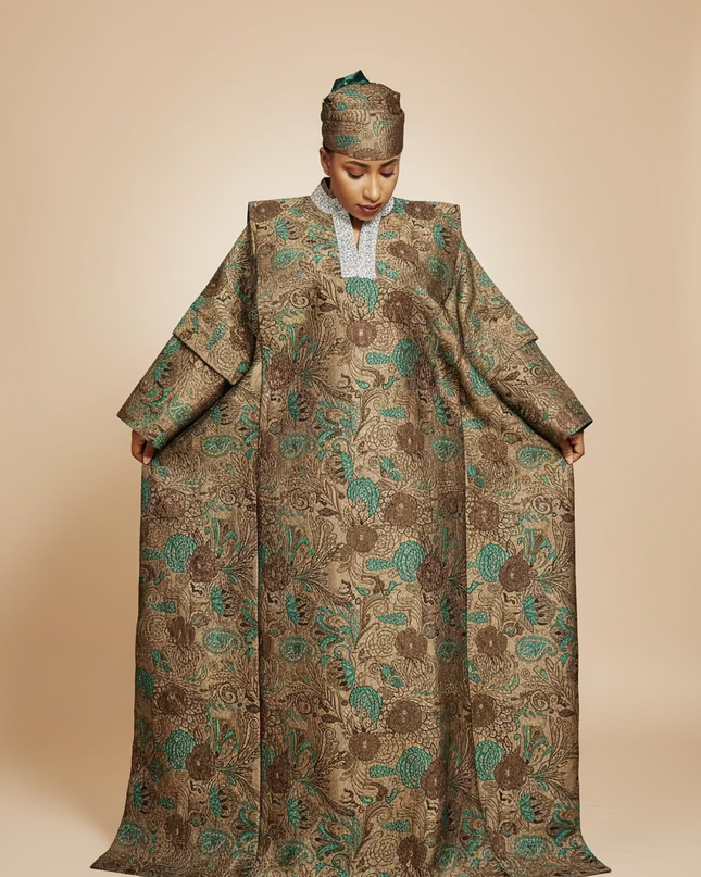Boubou brocart aoua - Gris