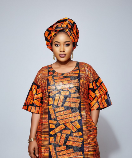 Boubou fanga brodé - Orange