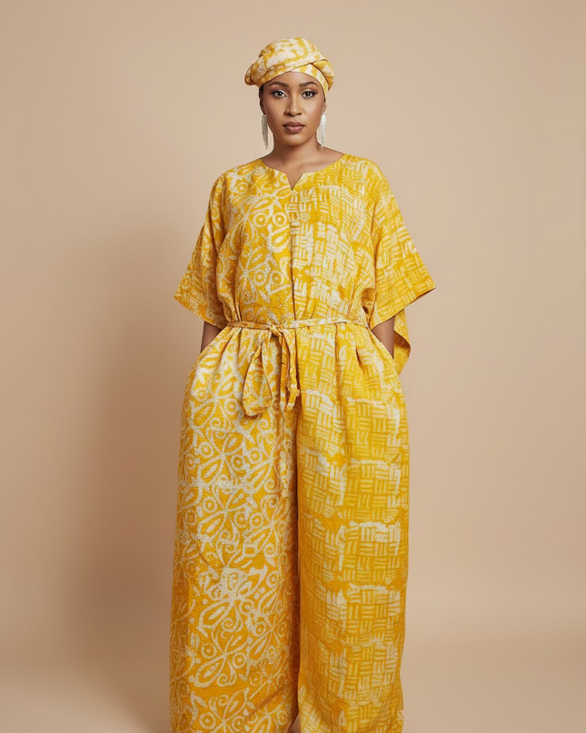 Combinaison adire - Jaune