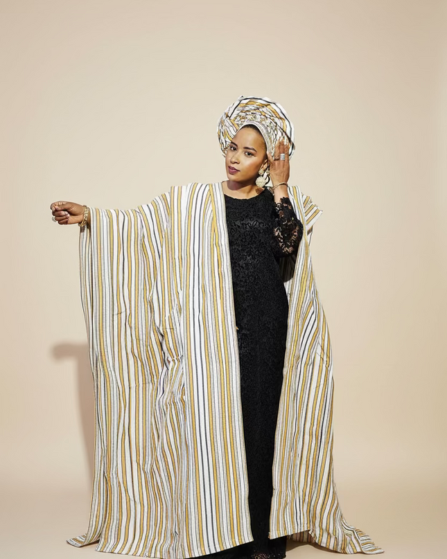 Ensemble regalia 3pcs - Blanc rayé