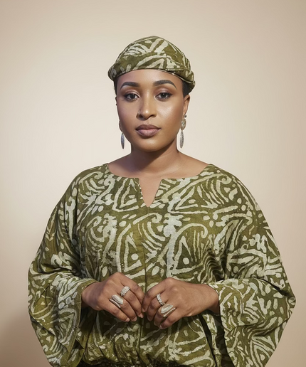 Ensemble pantalon adire yetunde - Vert olive