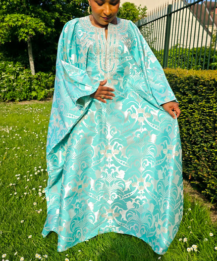 Boubou damask brodé - Vert d'eau