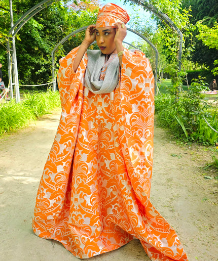 Boubou damask brodé - Orange