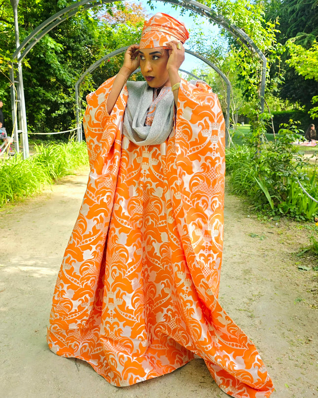 Boubou damask brodé - Orange