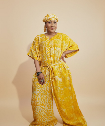 Combinaison adire - Jaune