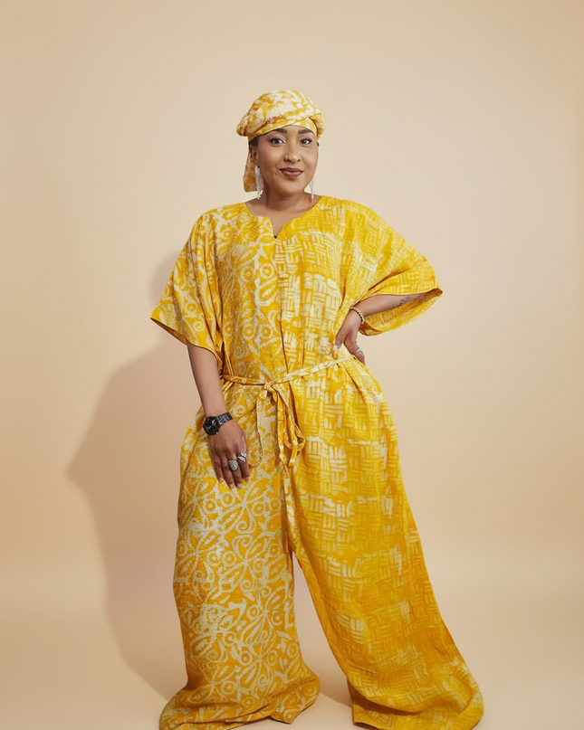 Combinaison adire - Jaune