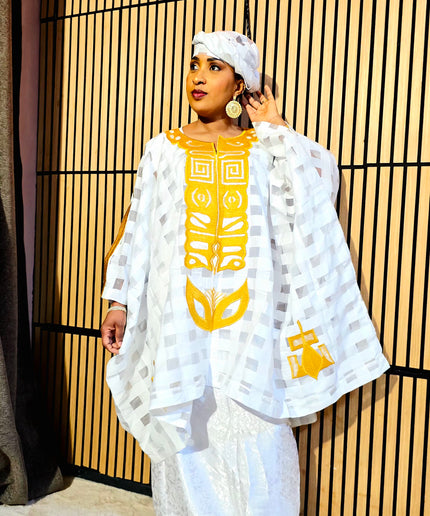 Ensemble organza naija - Blanc