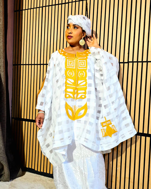 Ensemble organza naija - Blanc