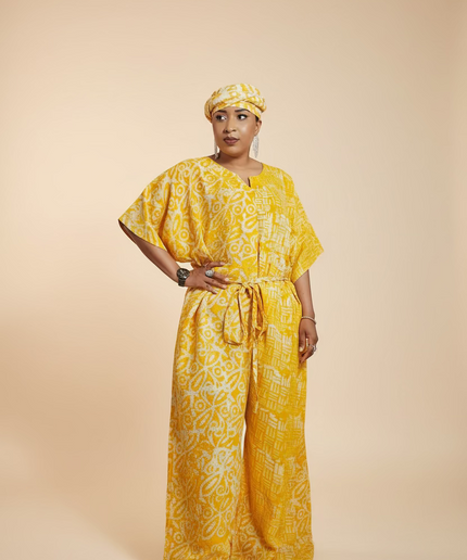 Combinaison adire - Jaune