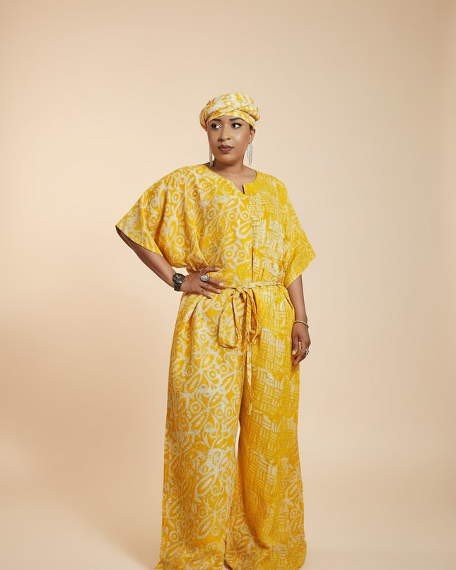 Combinaison adire - Jaune