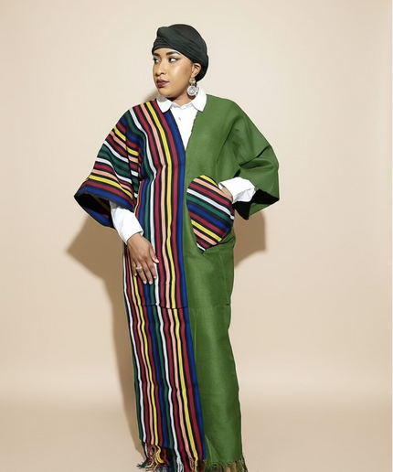 Robe slim en aso oke  - Vert