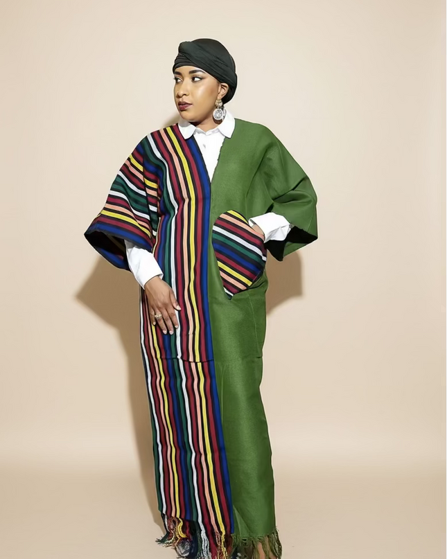 Robe slim en aso oke  - Vert