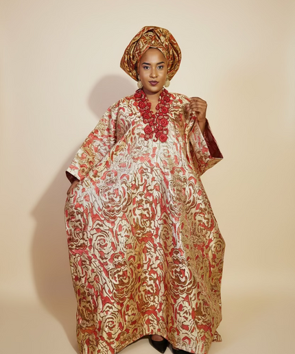 Boubou brocart ajewale  - Rouge