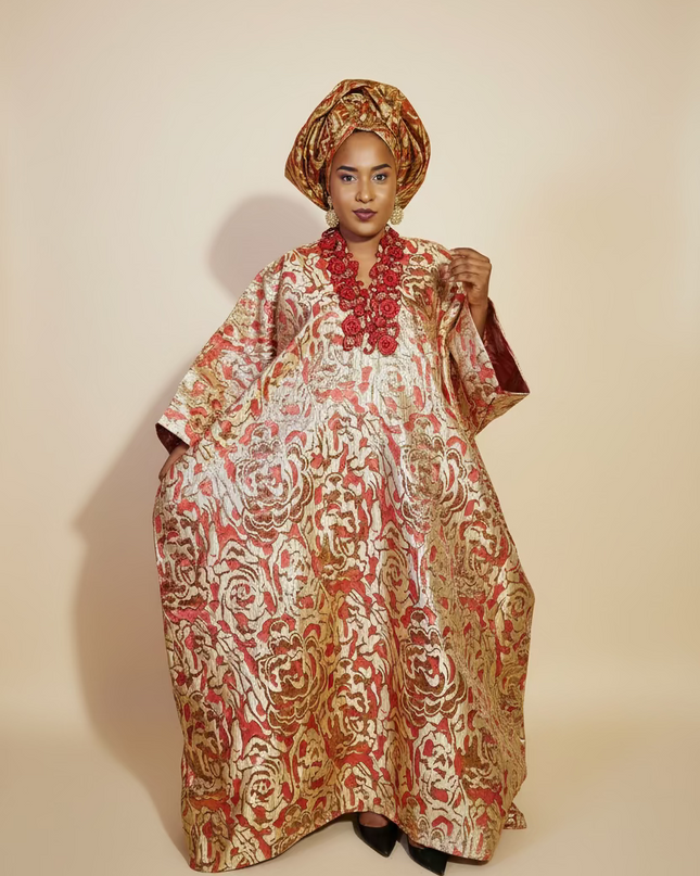 Boubou brocart ajewale  - Rouge