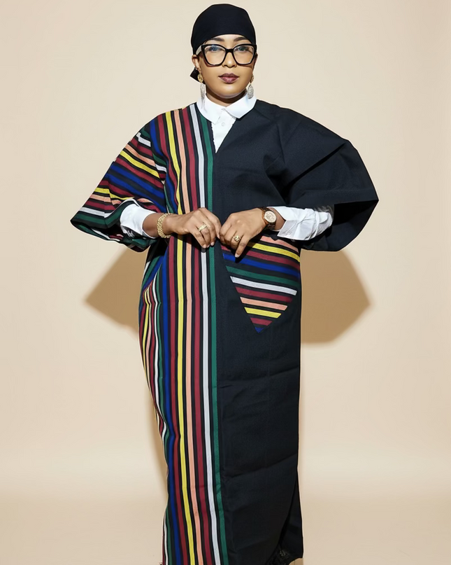 Robe slim en aso oke  - Noir