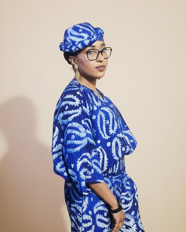 Ensemble pantalon adire - Bleu roi