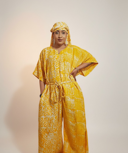 Combinaison adire - Jaune
