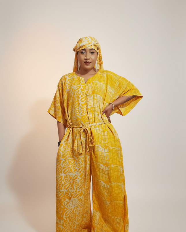 Combinaison adire - Jaune