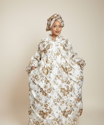 Robe arewa brocart - Marron