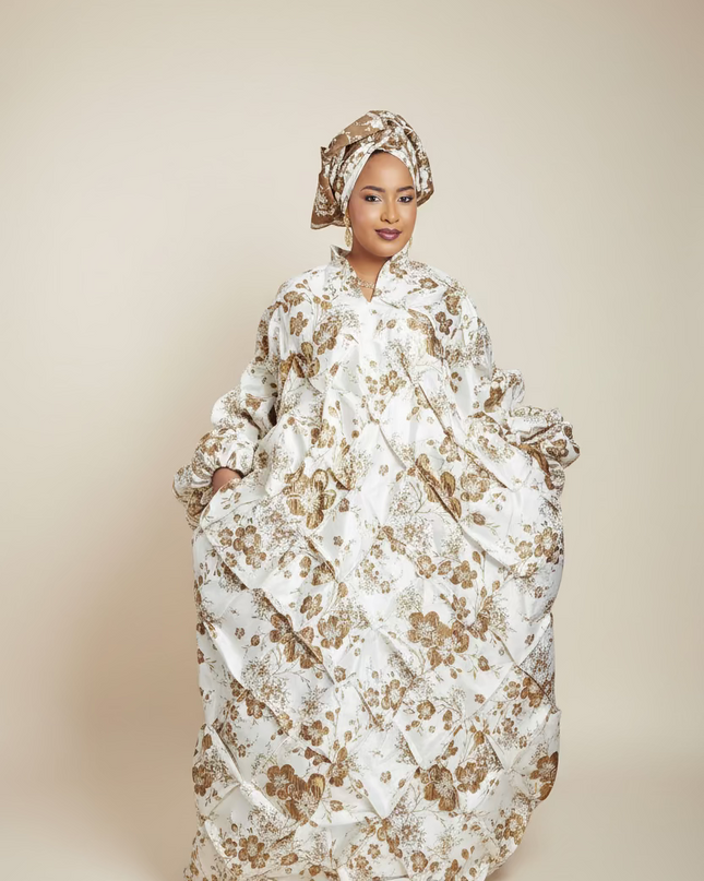 Robe arewa brocart - Marron