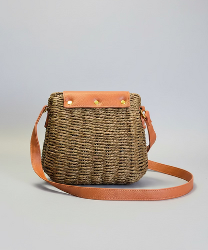 Sac style osier cubique - Marron