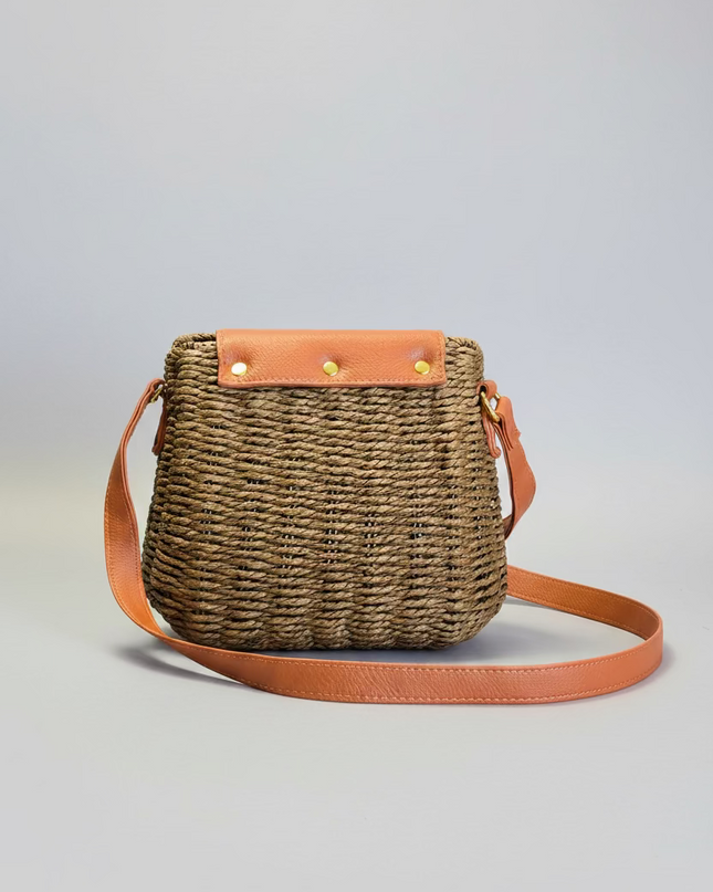 Sac style osier cubique - Marron