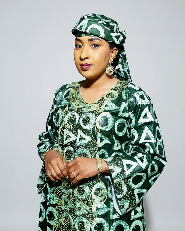 Boubou fanga brodé - Vert