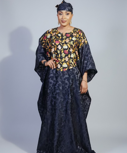 Robe dentelle indienne - organza - Black