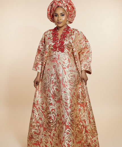 Boubou brocart ajewale  - Rouge