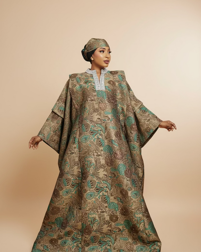 Boubou brocart aoua - Gris