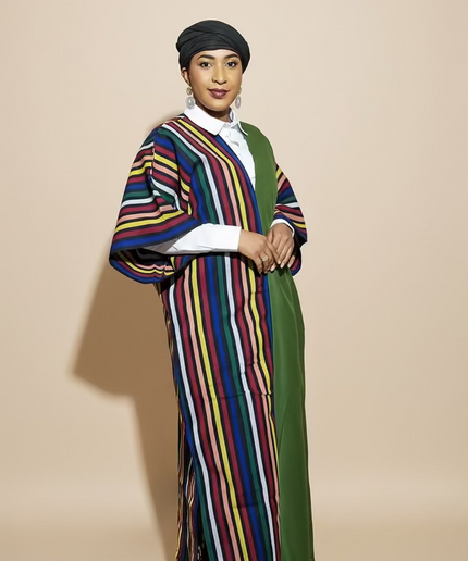 Robe slim en aso oke  - Vert