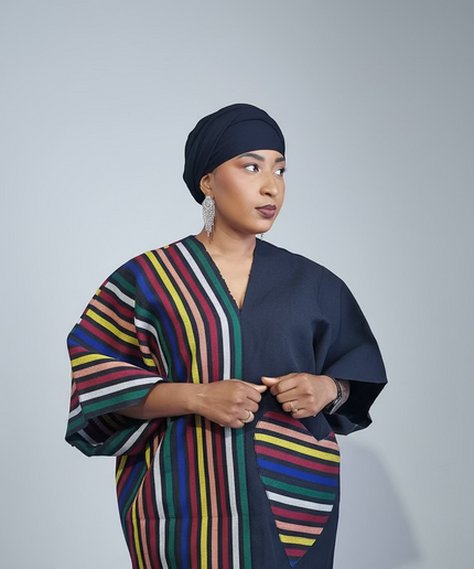 Robe slim en aso oke  - Noir
