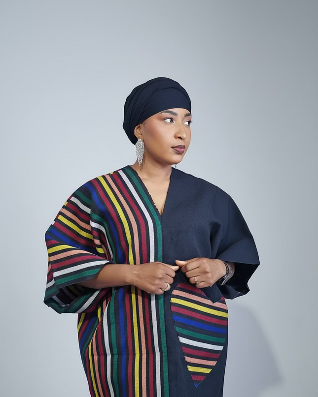 Robe slim en aso oke  - Noir