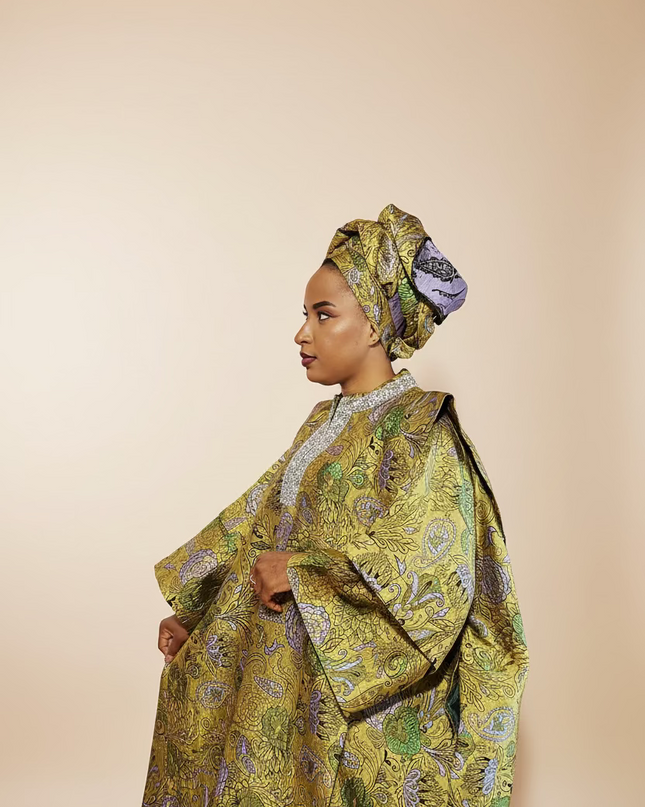 Boubou brocart aoua - Jaune