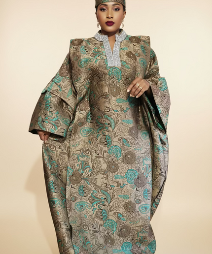 Boubou brocart aoua - Gris