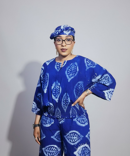 Ensemble pantalon adire - Bleu
