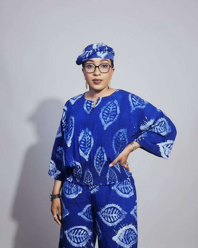 Ensemble pantalon adire - Bleu